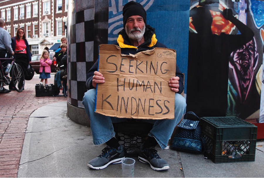 Homeless People Holding Signs